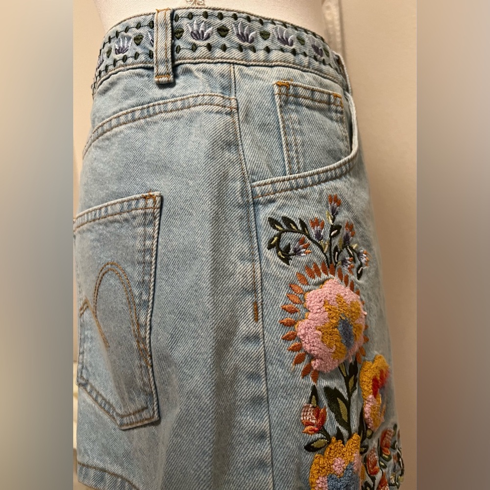 NWT FARM Rio Summer Garden Denim Shorts - Picture 7 of 15